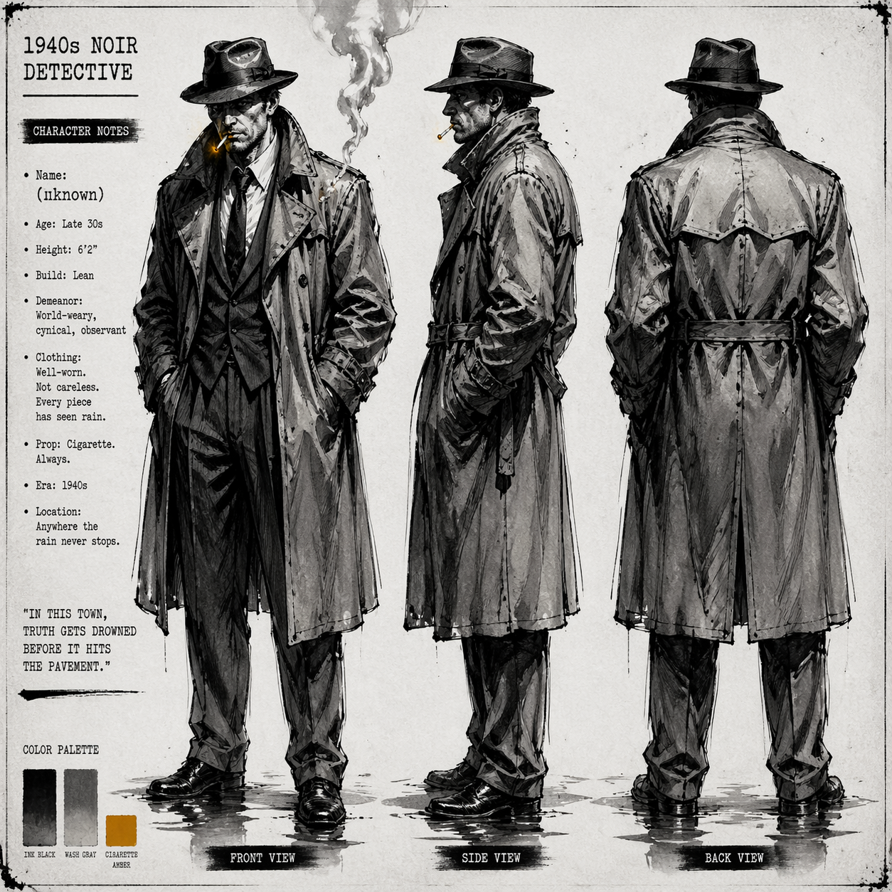 Noir Detective Character