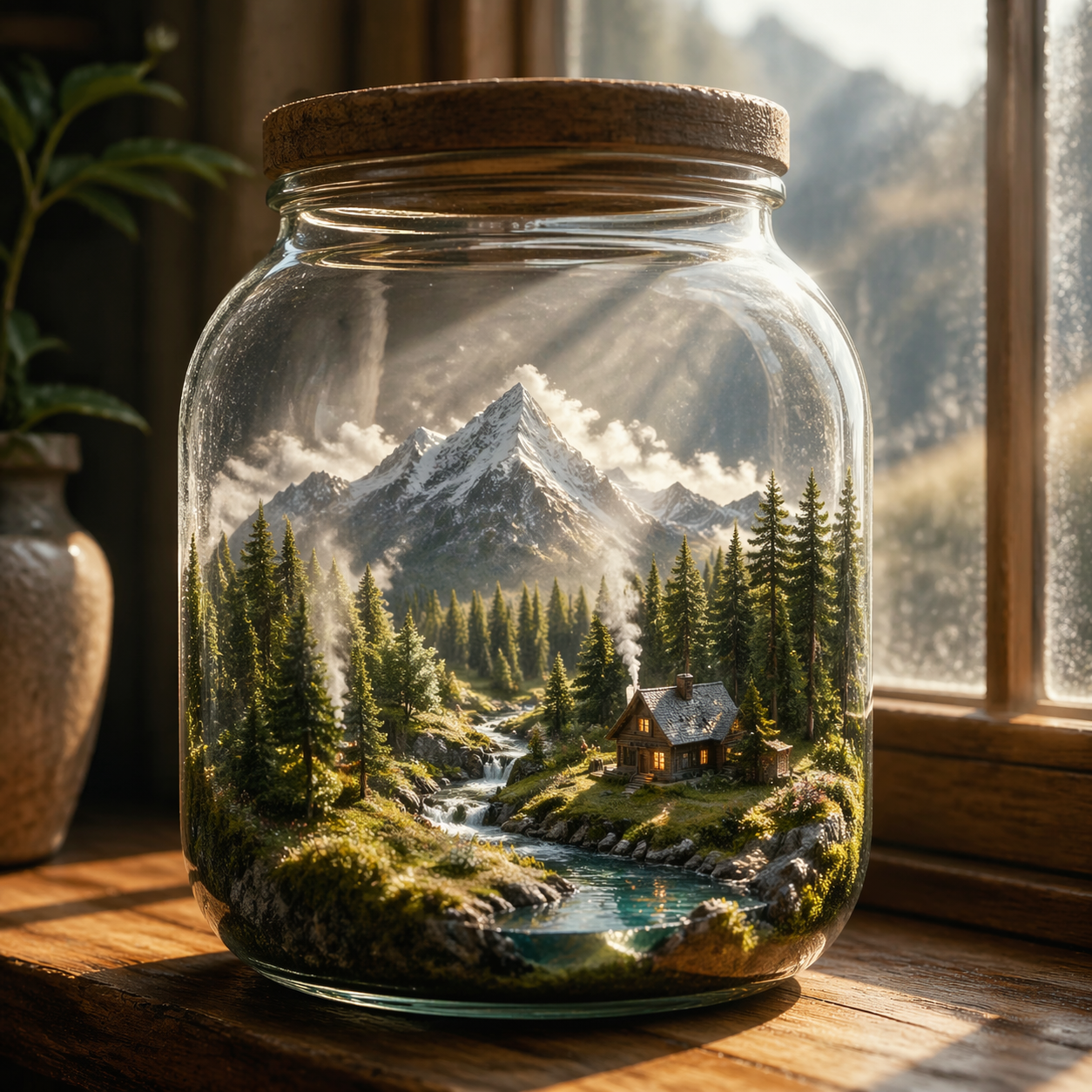 Tiny World in a Glass Jar