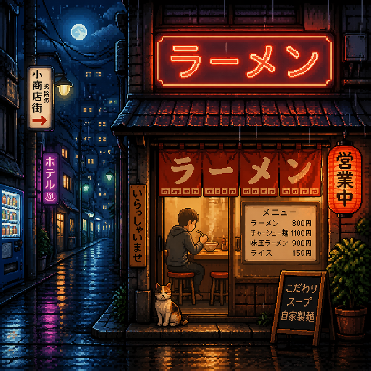 Retro Pixel Art Scene
