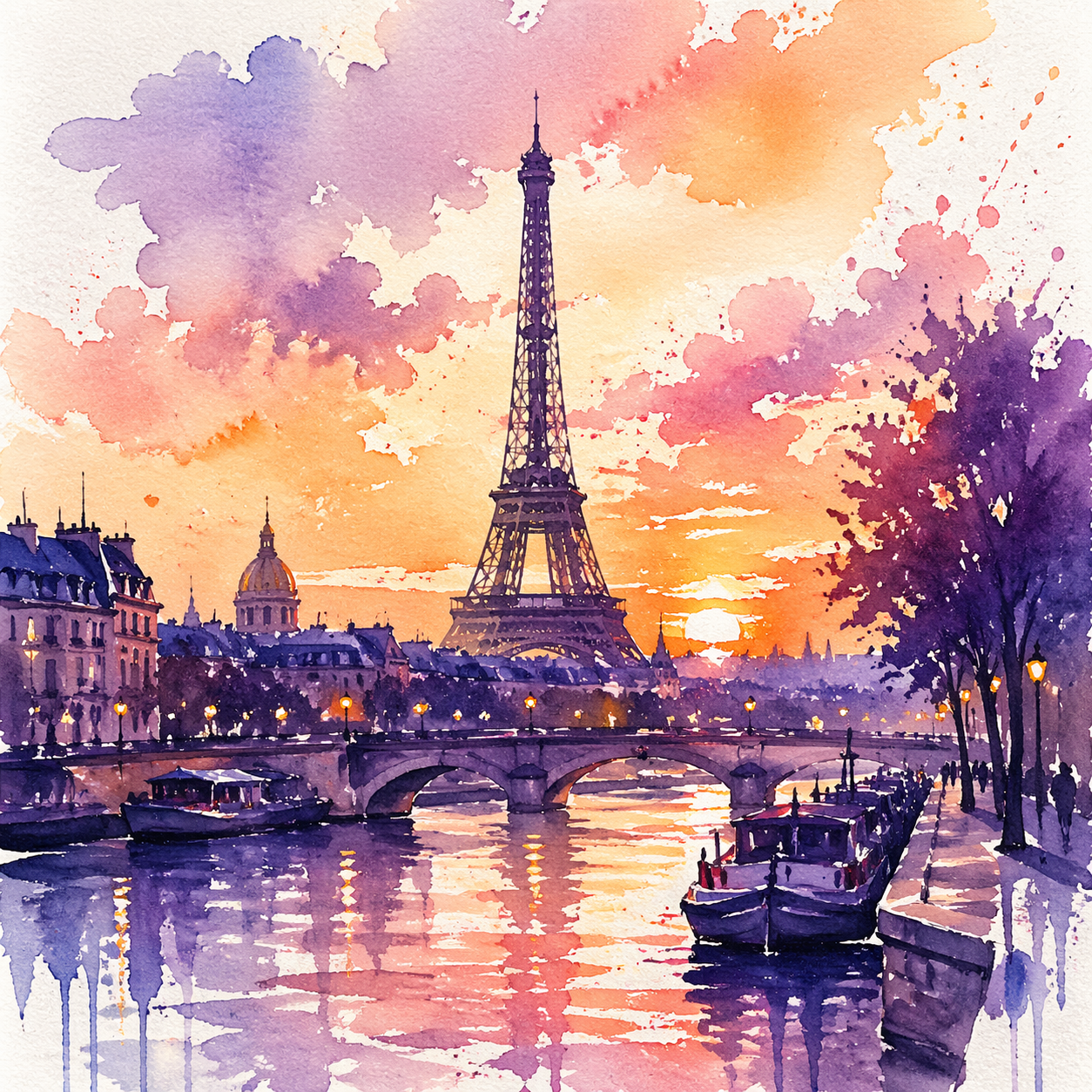 Watercolor Cityscape
